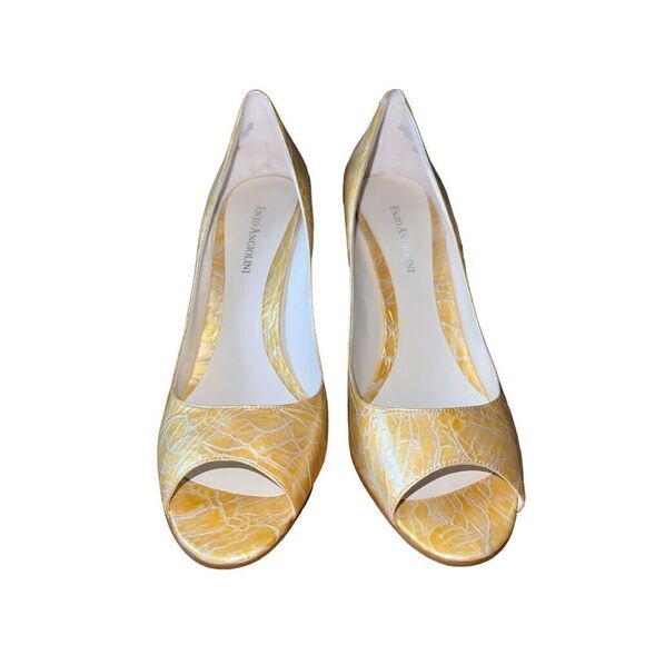 Enzo Angiolini Maylie Medium Beige Patent Leather Peep Toe Heel Womens Sz 10 NEW - Picture 3 of 11